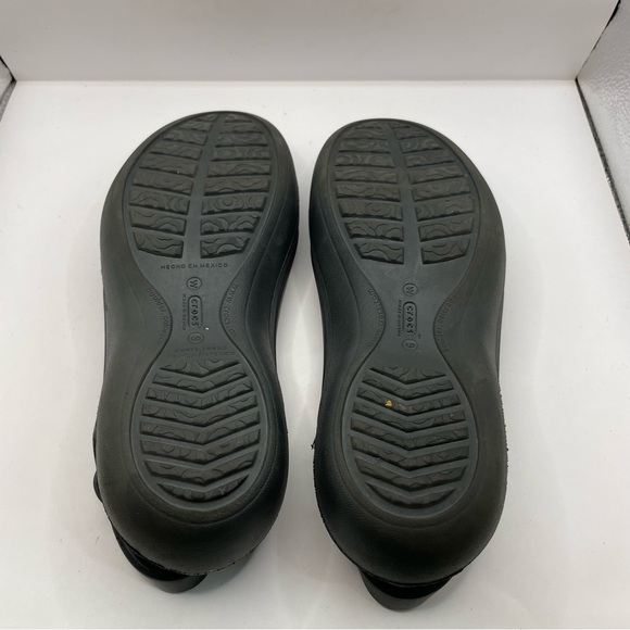 Womens Crocs Skylar US 9 Black Flat Sandals Flower Sling Back Slip On Flats - Picture 5 of 6